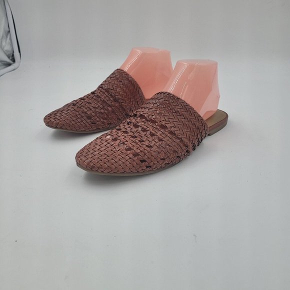 Sold/ Anthropologie Lily Leather Handwoven Mule Sandal in Cognac Size 10 - Picture 9 of 12